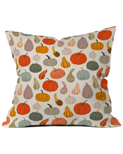 Deny Designs Avenie Fall Pumpkin & Squash I Throw Pillow In Orange
