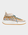 Chloé Nama Sock Sneaker In Beige - Blue 1