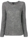 GIORGIO ARMANI herringbone-effect printed sweater,DRYCLEANONLY