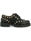 TWINSET TWIN-SET CHUNKY SOLE STUDDED BROGUES - BLACK,CA7PAE12177019