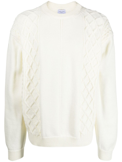 Family First Chunky-knit Crew-neck Jumper In White