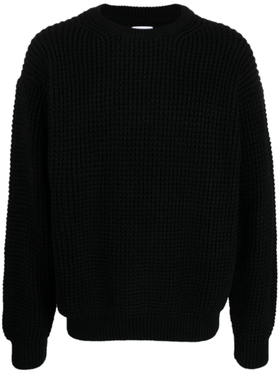Family First Chunky-knit Crew-neck Jumper In Black