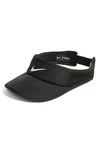 Nike Aerobill Featherlight Tennis Visor, Black In Black/ Black/ White