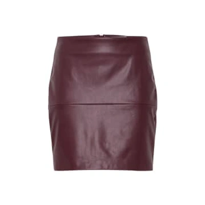 Ichi Comano Short Faux Leather Skirt Port Royale 20115987