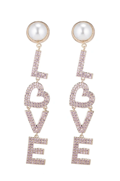 Eye Candy La Love Me Cz Drop Earring In Gold