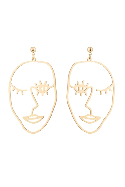 Eye Candy La The Luxe Collection Cz Face Me Earrings In Gold