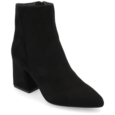 Journee Collection Women's Sorren Pointed Toe Block Heel Dress Booties In Black