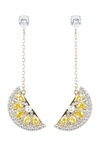 Eye Candy La Lemon Fresh Cz Crystal Drop Earring In Gold