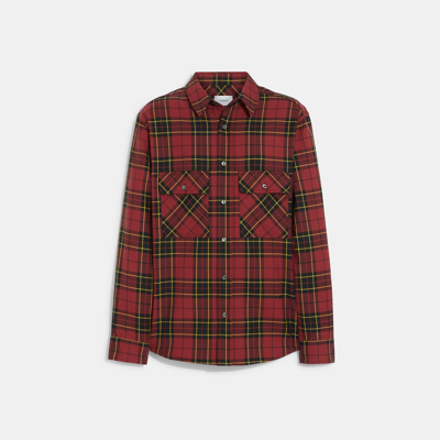 Coach Outlet Relaxed Button Up Shirt In Red