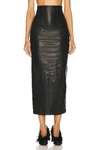 Khaite Black 'the Loxley' Leather Maxi Skirt In Black