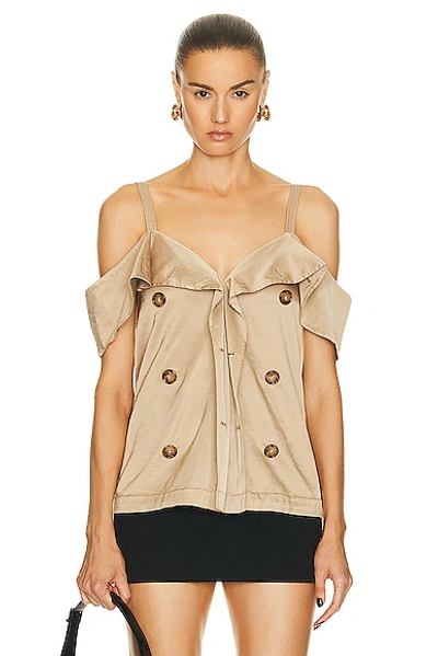 Burberry Draped Trench Top In Soft Fawn