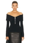 Khaite Sevyn Off-the-shoulder Knitted Top In Black