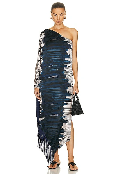 Silvia Tcherassi Alana Asymmetric Stretch-silk Midi Dress In Print
