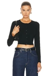 Leset Lauren Cropped Cardigan Ii In Black