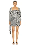 Alexis Ellora Dress In Black & Cream Print