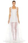 Jacquemus La Robe Dentelle Sheer Panelled Gown In White