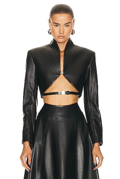Brandon Maxwell The Brooks Cropped Jacket In Black