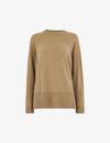 WHISTLES WHISTLES WOMEN'S TAN ROUND-NECK RELAXED-FIT CASHMERE JUMPER