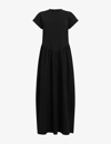 Allsaints Womens Black Frankie Short-sleeve Cotton Maxi Dress In Black