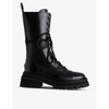 Zadig & Voltaire Womens Noir Wing-embellished Leather Ankle Boots In Noir