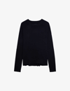 Zadig & Voltaire Zadig&voltaire Women's Encre Cici Star-embroidered Cashmere Jumper In Encre