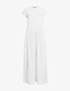 Allsaints Frankie Woven Cotton Dress In Optic White