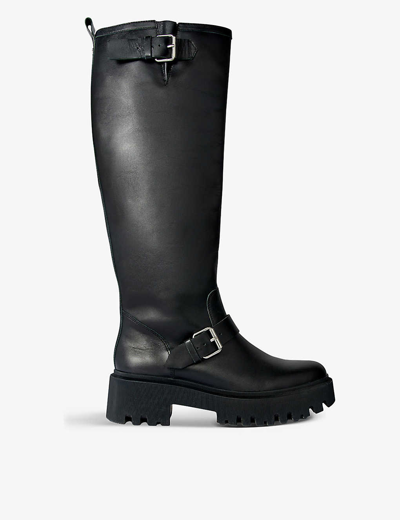 Maje 60mm Leather Boots In Black