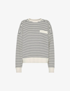 WHISTLES RELAXED-FIT STRIPE COTTON SWEATSHIRT
