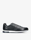 Loake Mens Navy Bannister Tonal-stitching Leather Low-top Trainers In Navy