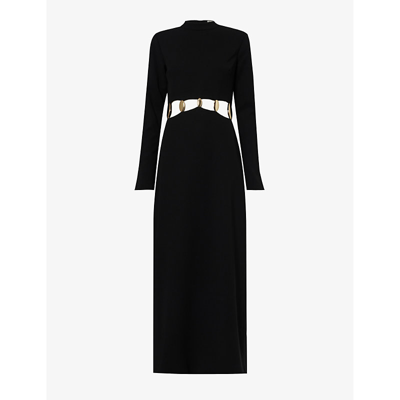 Simkhai Womens Black Gloria Cut-out Woven-blend Midi Dress