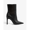 REISS REISS WOMEN'S BLACK VANESSA HEELED LEATHER ANKLE BOOTS