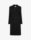 BOTTEGA VENETA BOTTEGA VENETA WOMEN'S BLACK DOUBLE-BREASTED WOOL AND CASHMERE-BLEND COAT