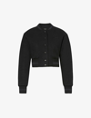GIVENCHY LOGO-EMBROIDERED CROPPED WOOL BOMBER JACKET