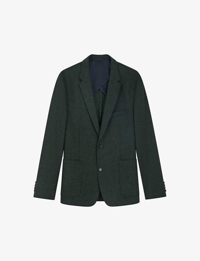 Balibaris Mens Evergreen Heaton Patch-pocket Wool-blend Blazer