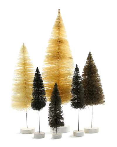 Cody Foster & Co. Set Of 6 Spectrum Bottle Brush Trees Neutral