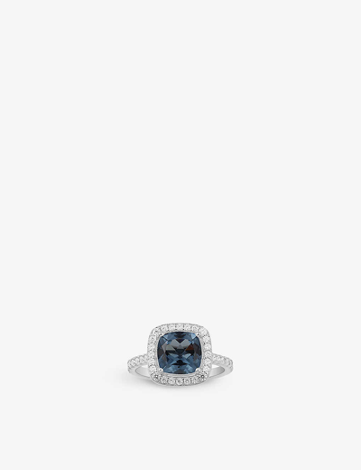 Apm Monaco Womens Lumiere Square Sterling-silver And Pavé Zirconia Ring