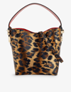 Christian Louboutin Cabachic Mini Satin Bucket Bag In Brown