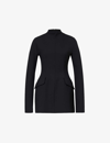 Max Mara Womens Black Tefrite Slim-fit Stretch-woven Blend Jacket In Black