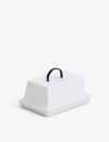 Feldspar Cobalt Painted-handle Bone-china Butter Dish 9.3cm In Cobalt