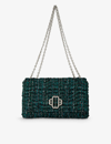 Maje Clover Tweed Shoulder Bag In Verts