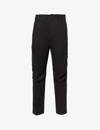 TOM FORD TOM FORD MEN'S BLACK BRAND-PATCH TAPERED-LEG REGULAR-FIT COTTON-TWILL CARGO TROUSERS