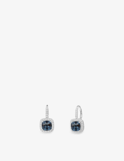 Apm Monaco Womens Silver Square Stirling-silver And Cubic Zirconia Earrings