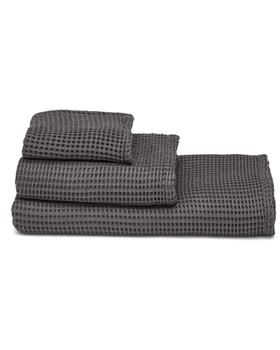 Ettitude Waffle Towel Set In Grey