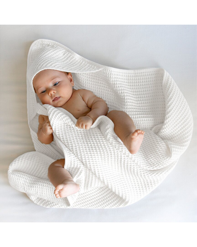 Ettitude Waffle Hooded Baby Towel In Cloud