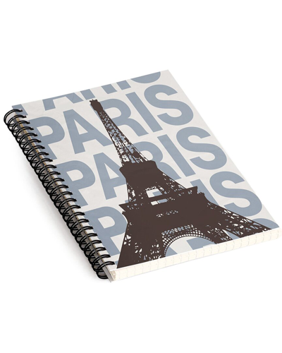 Deny Designs Gnomeapple Paris France Poster Art Spiral Notebook In White