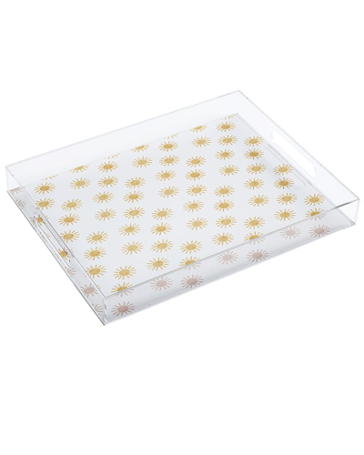 Deny Designs Little Arrow Design Co Suns Golden On White Acrylic Tray