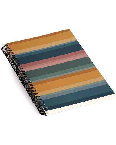 Deny Designs Colour Poems Retro Stripes Xxvi Spiral Notebook In Orange