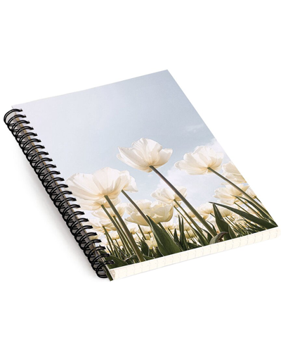 Deny Designs Henrike Schenk Travel Photography White Tulips In Spring In  Holland Spiral Notebook In Blue