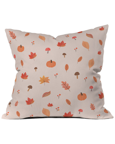 Deny Designs Hello Twiggs Happy Fall Throw Pillow In Neutral