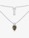 Apm Monaco Womens Silver Pear-drop Sterling-silver And Cubic-zirconia Pendant Necklace